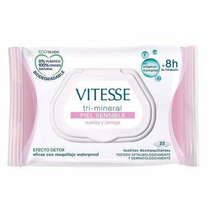 TRI-MINÉRAL PIEL SENSIBLE toallitas desmaquillantes 25 u