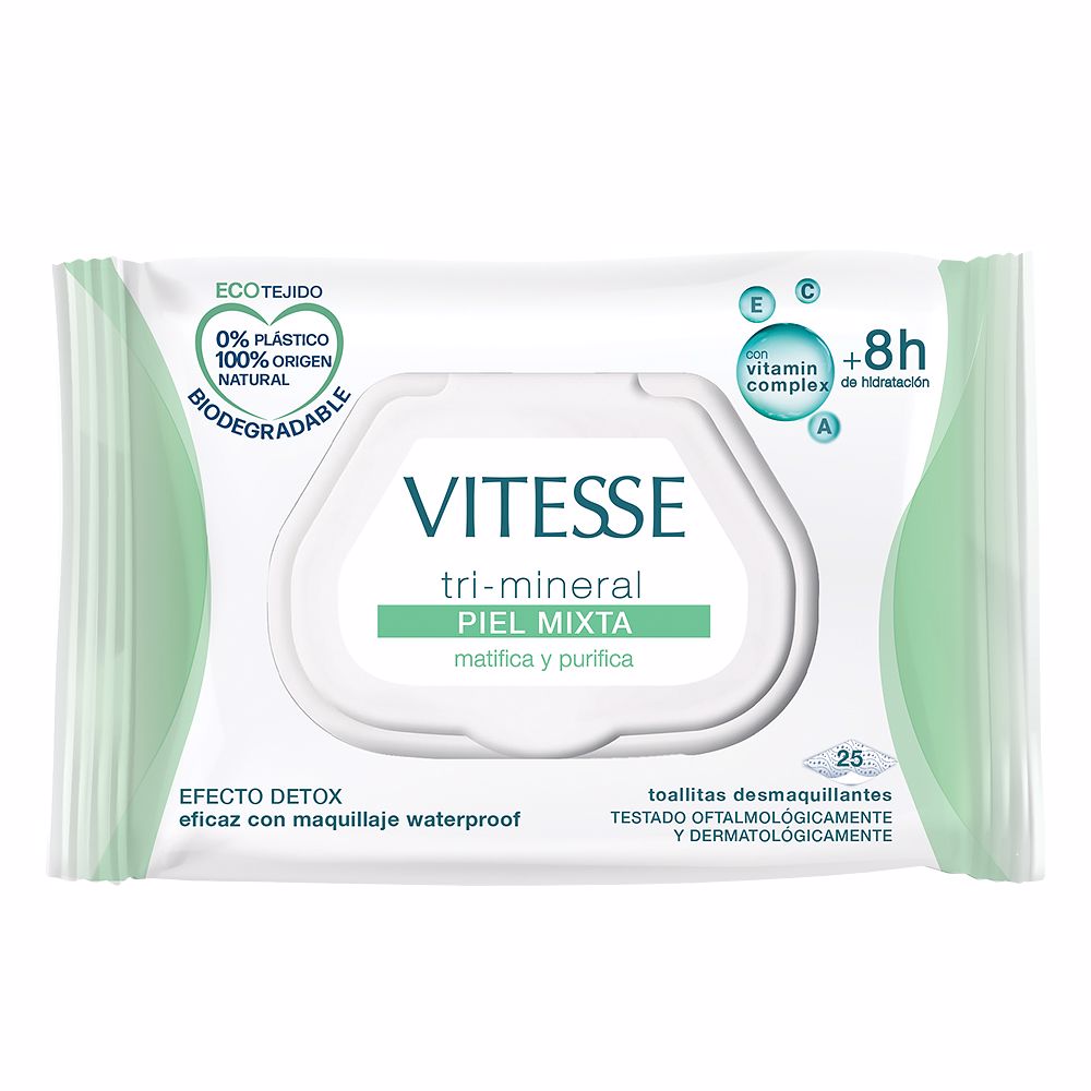 TRI-MINERAL PIEL MIXTA toallitas desmaquillantes 25 u-0