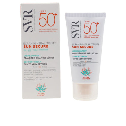 SUN SECURE ecran teinte minérale peaux sèches SPF50+ 60 gr