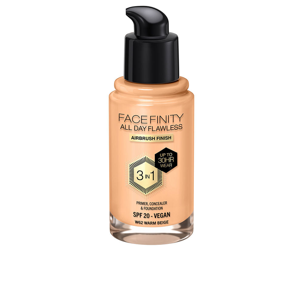 FACEFINITY ALL DAY FLAWLESS 3 IN 1 foundation #W62-warm beige 30 ml-0