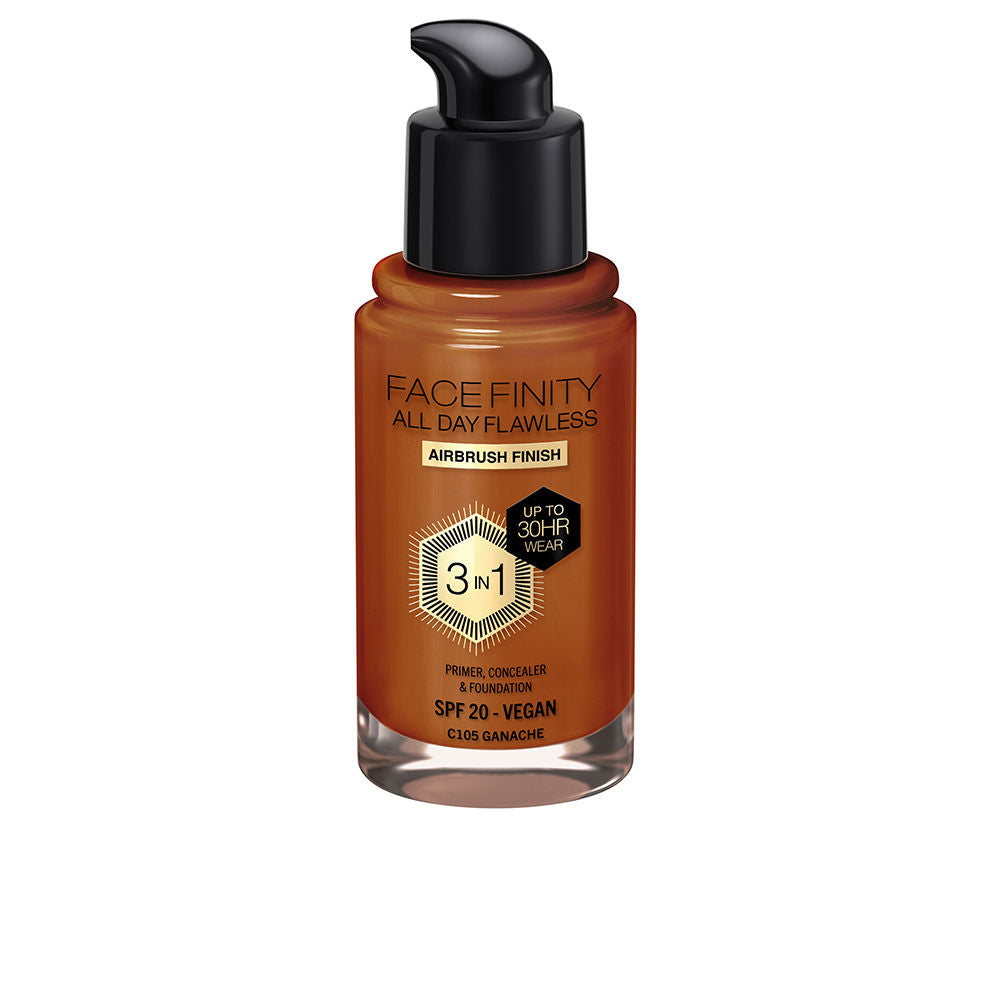 FACEFINITY ALL DAY FLAWLESS 3 IN 1 Foundation #C105-Ganache 30 ml-0