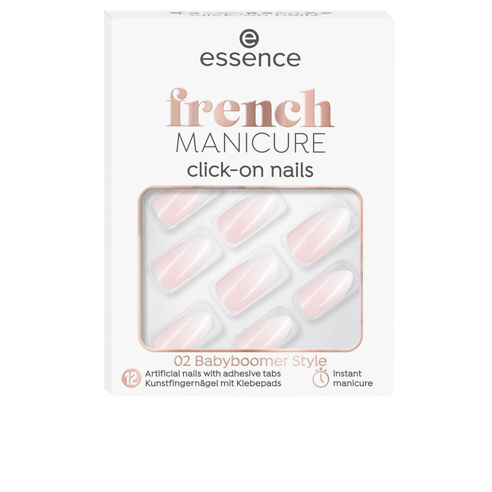 FRENCH manicure click-on artificial nails #02-babyboomer style 12 u-0