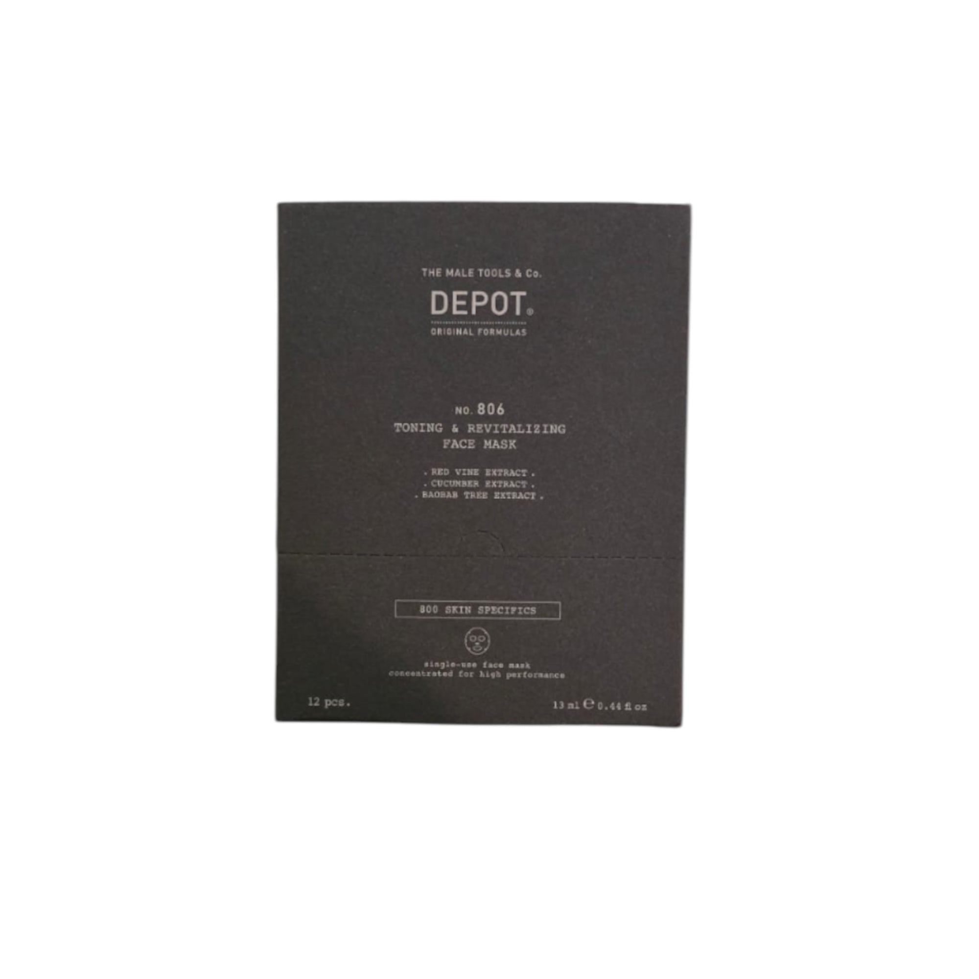 Impostare, Depot, 800 Skin Specifics No. 806, Acido ialuronico, Tonificazione e rivitalizzazione, Maschera per il viso, Per il viso, Giorno, 12 pz, 13 ml - Cosmova