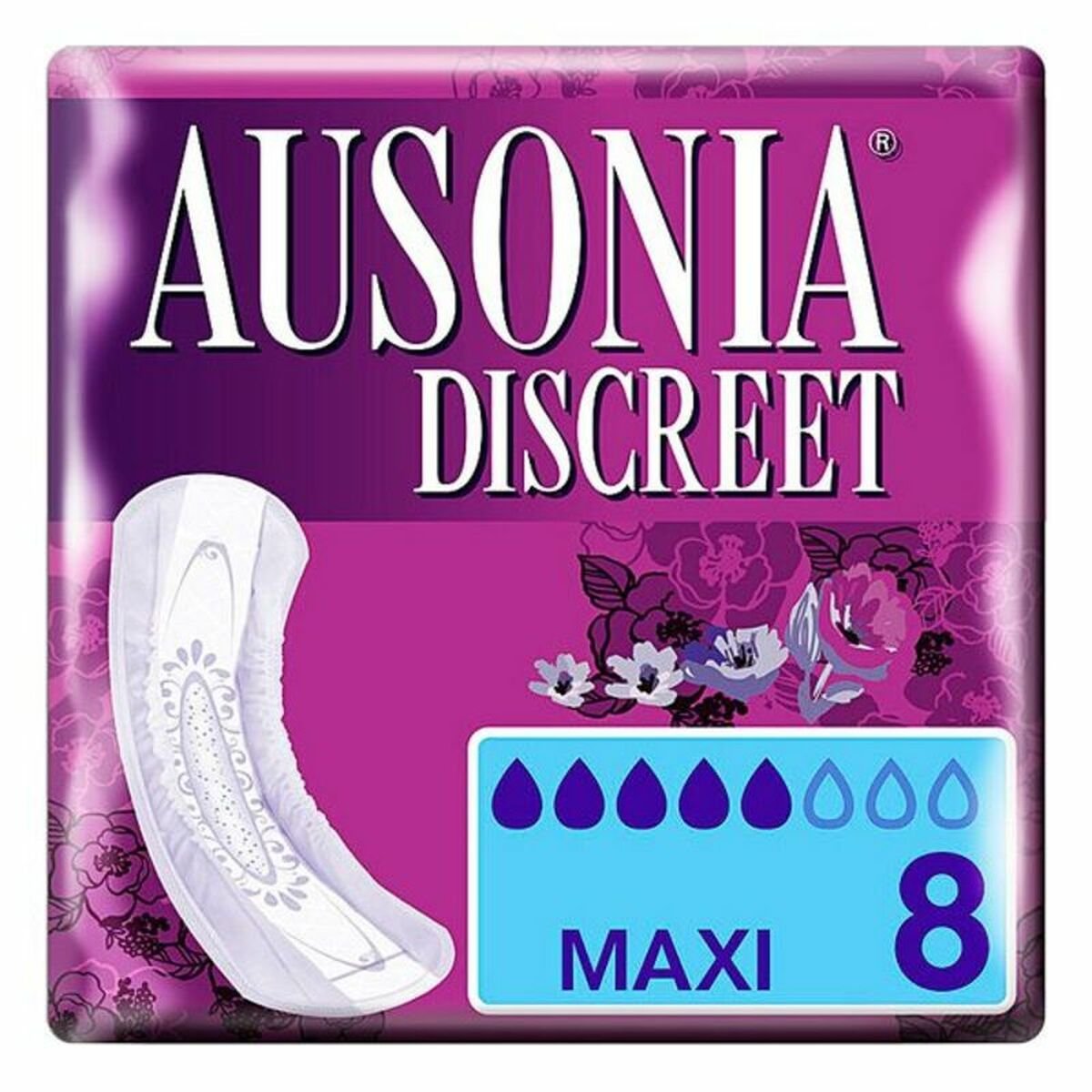 Incontinence Sanitary Pad DISCREET mAXI Ausonia Discreet (8 uds) 8 Units - Cosmova