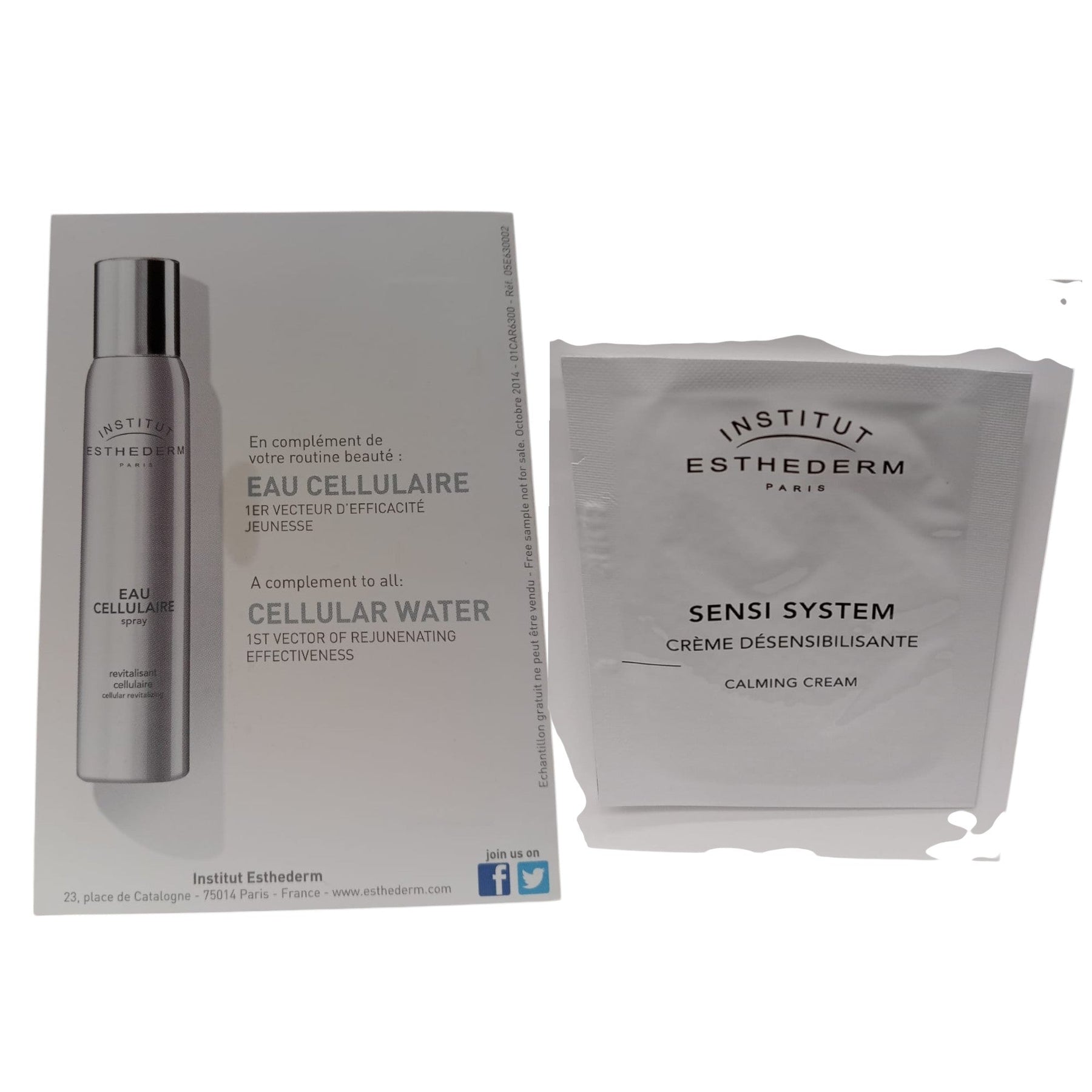 Institut Esthederm, Sensi System, Calmante, Giorno & Notte, Panna, Per il viso, 2 ml *Campione - Cosmova