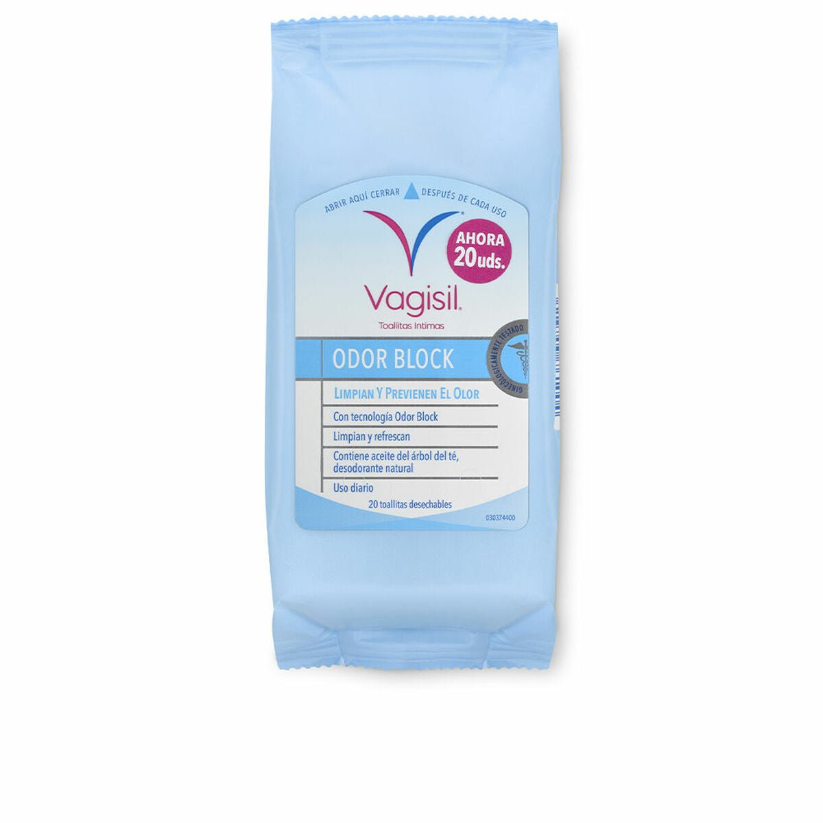 Intimate Wet Wipes Vagisil Odor Block 20 Units - Cosmova