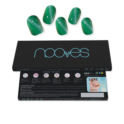 Jade Glass Premium Glam FEUILLES À ONGLES GEL #oeil de chat vert 20 u