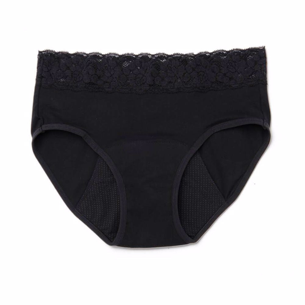 KIWITAS ENCAJE braguitas menstruales negro #M 1 pz