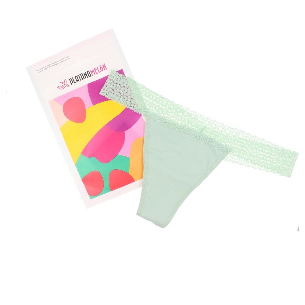 KIWITAS TANGA ENCAJE braguitas menstruales verde L 1 pz - Cosmova
