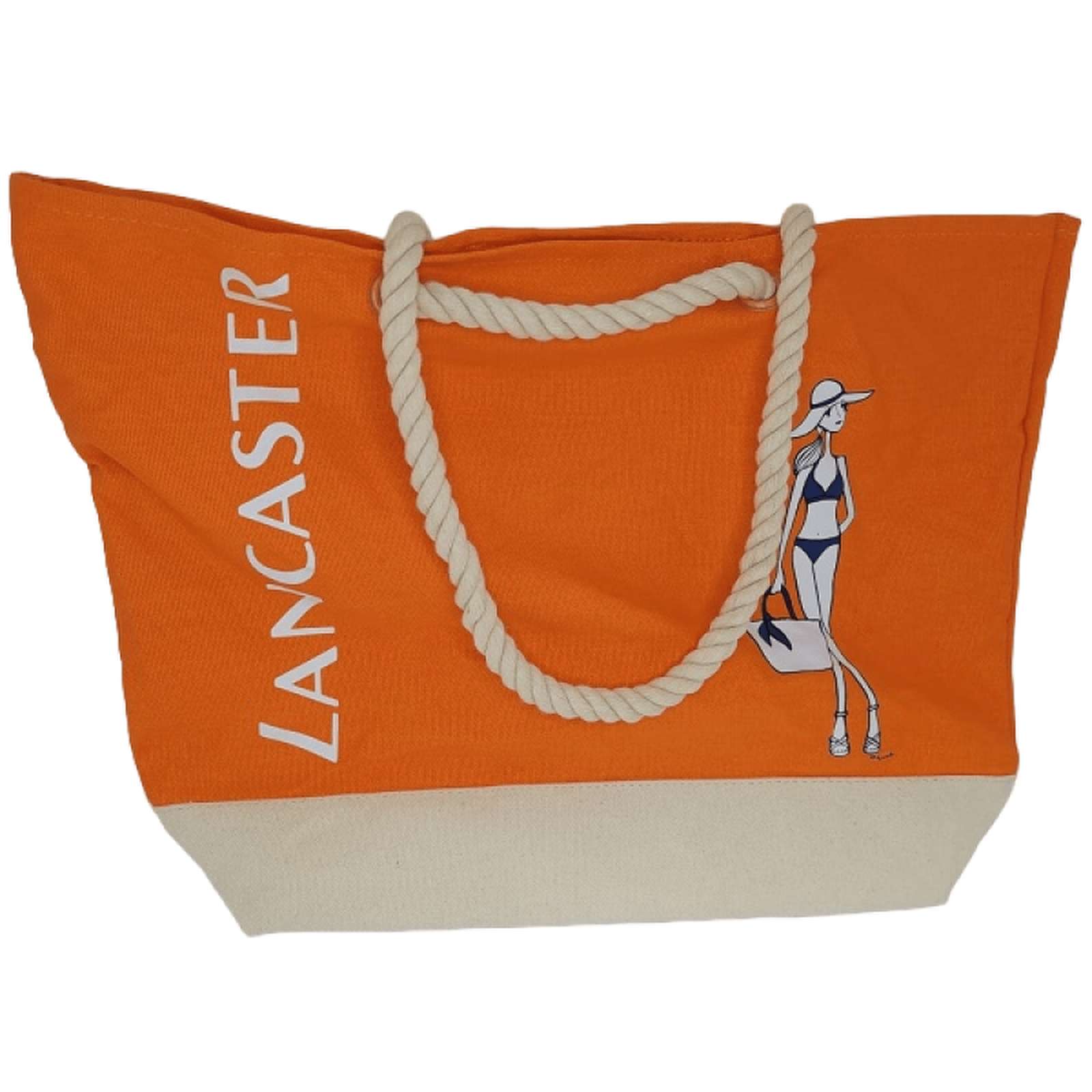 Lancaster, Lancaster, Materiale, Borsa in tessuto, Spiaggia, Arancione, 44 x 26 cm - Cosmova