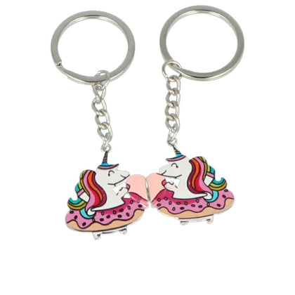 LLAVEROS UNICORNIO CON IMÁN BFF Set 2 Stk