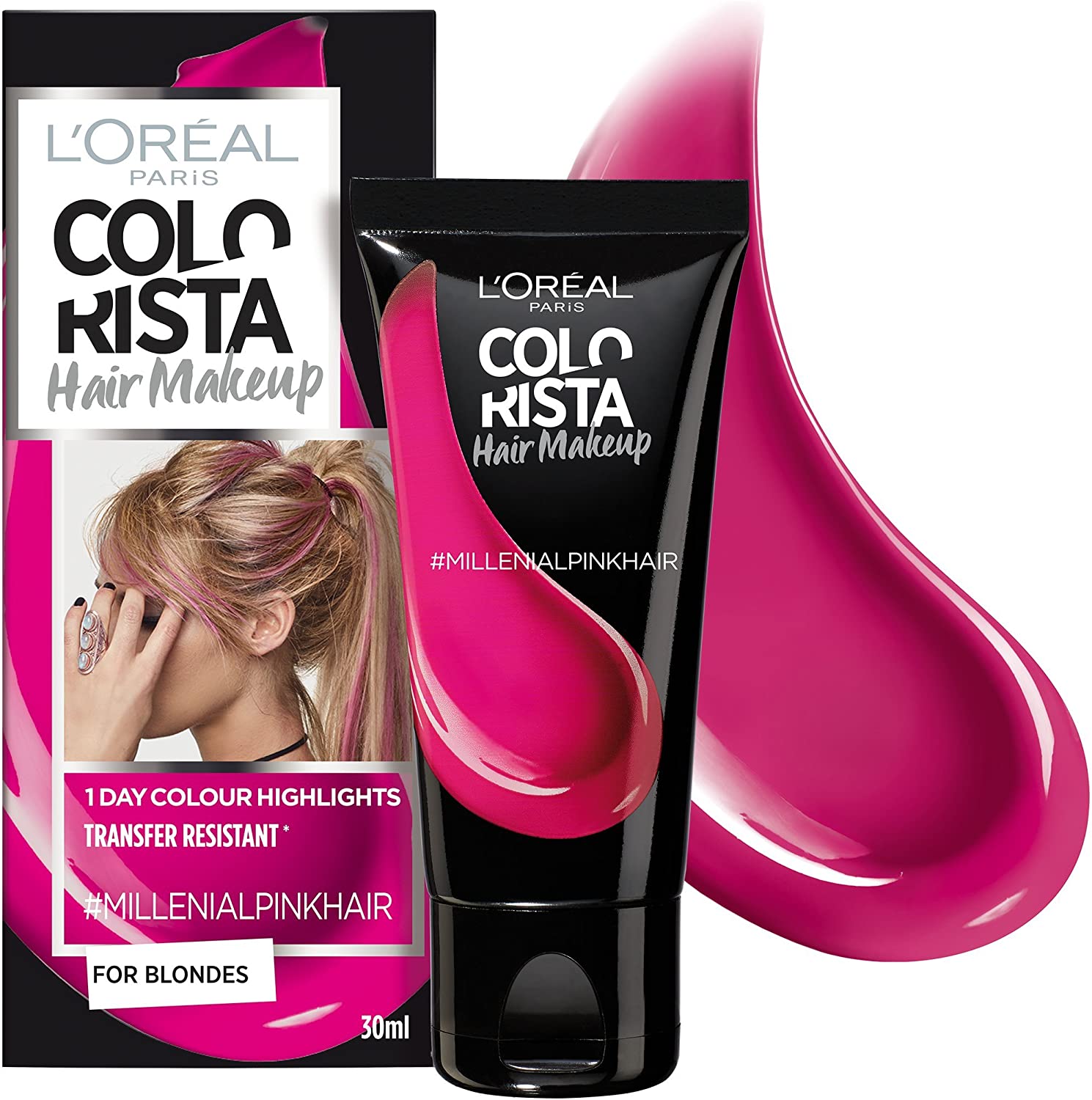L'Oreal Paris, Colorista Hair Makeup, Tintura per capelli semi-permanente, MILLENIALPINK, 30 ml - Cosmova
