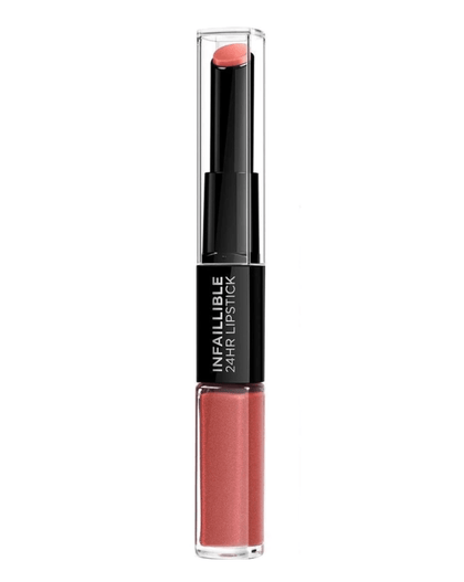 L'Oreal Paris, Infaillible 24H , Rossetto cremoso & lucidalabbra, 404, Corallo Costante, 5.6 ml