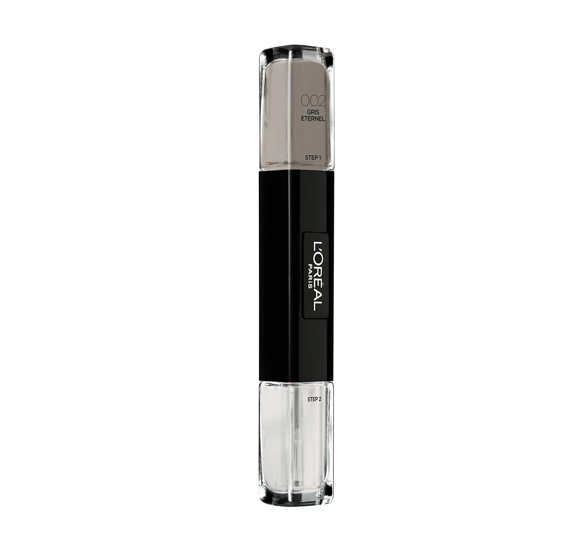 L'Oreal Paris, Infallible, Smalto per unghie 2-in-1, 002, Grigio Eterno, 2 x, 5 ml - Cosmova
