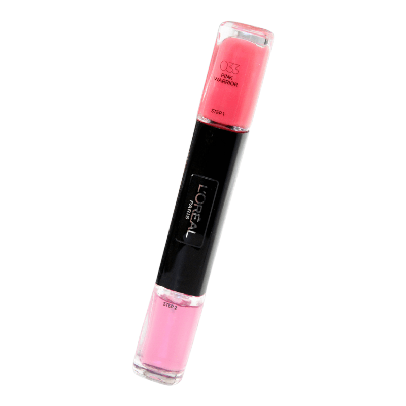 L'Oreal Paris, Infallible, Smalto per unghie 2-in-1, 033, Guerriero rosa, 2 x, 5 ml - Cosmova