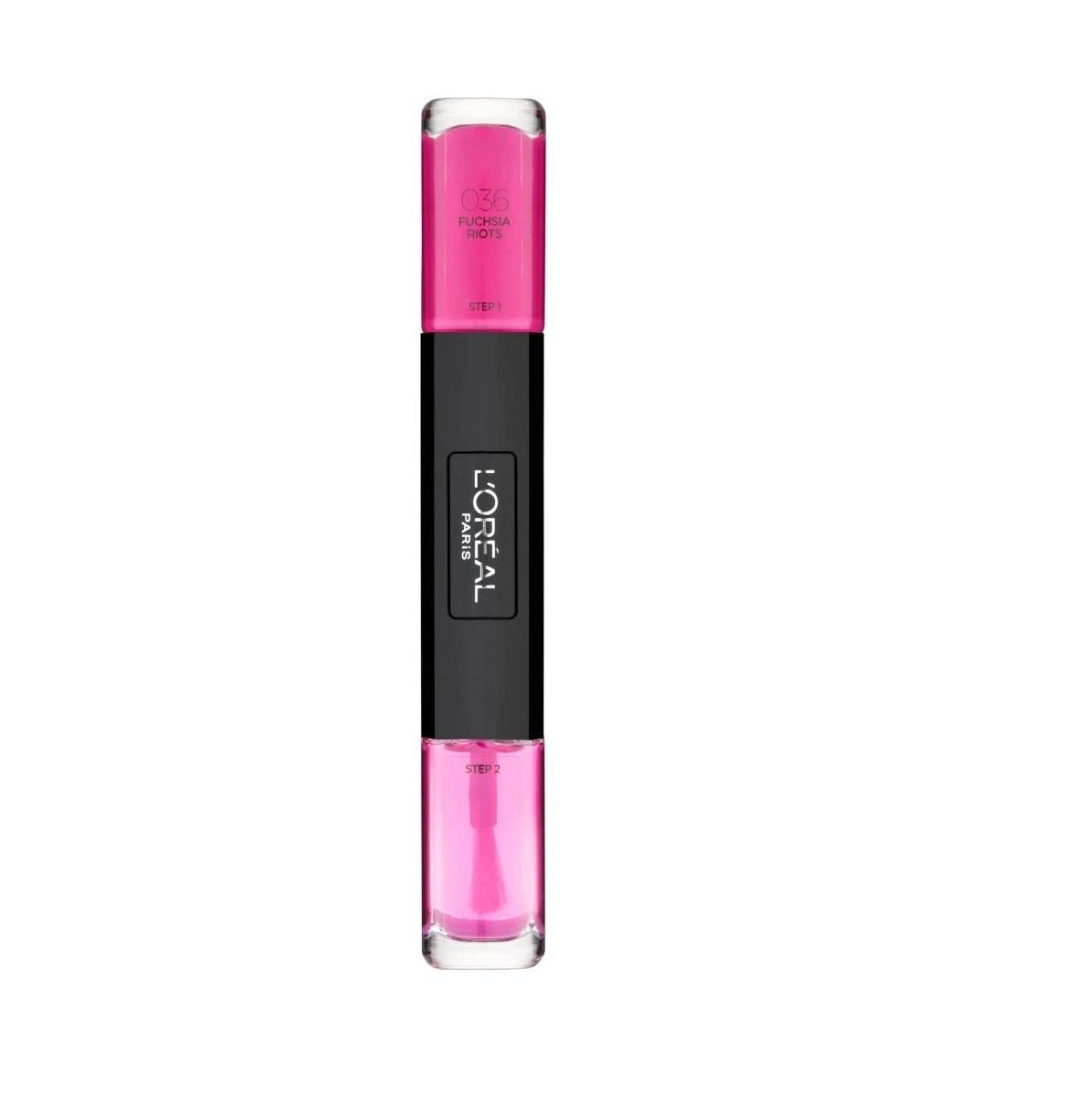 L'Oreal Paris, Infallible, Smalto per unghie 2-in-1, 036, Rivolta Fucsia, 2 x, 5 ml - Cosmova