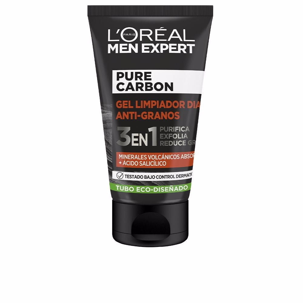 L'Oréal Paris MEN EXPERT pure charcoal anti-pimple cleansing gel 3 in 1 100 ml - Cosmova
