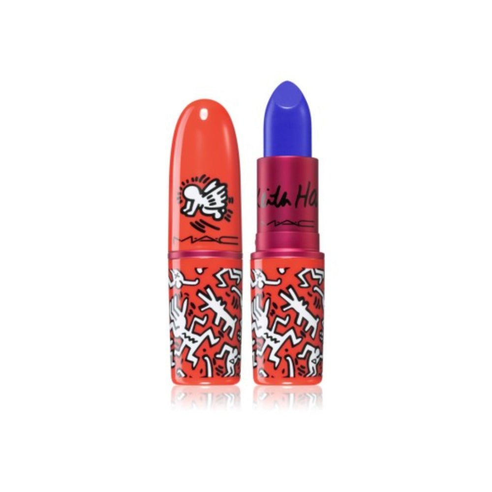 MAC, Viva Glam X Keith Haring, Lunga tenuta, Rossetto cremoso, Canale Blu, 3 g - Cosmova