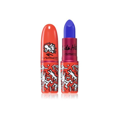 MAC, Viva Glam X Keith Haring, Lunga tenuta, Rossetto cremoso, Canale Blu, 3 ג