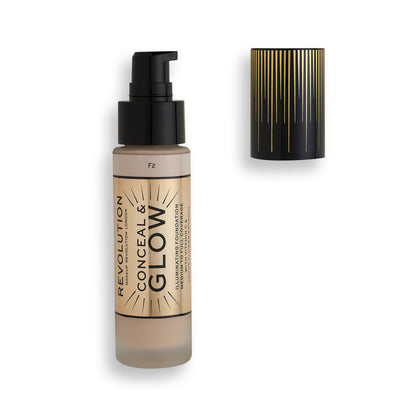 Makeup Revolution, Conceal & Glow, Illuminante, Fondotinta crema, F2, 23 ml