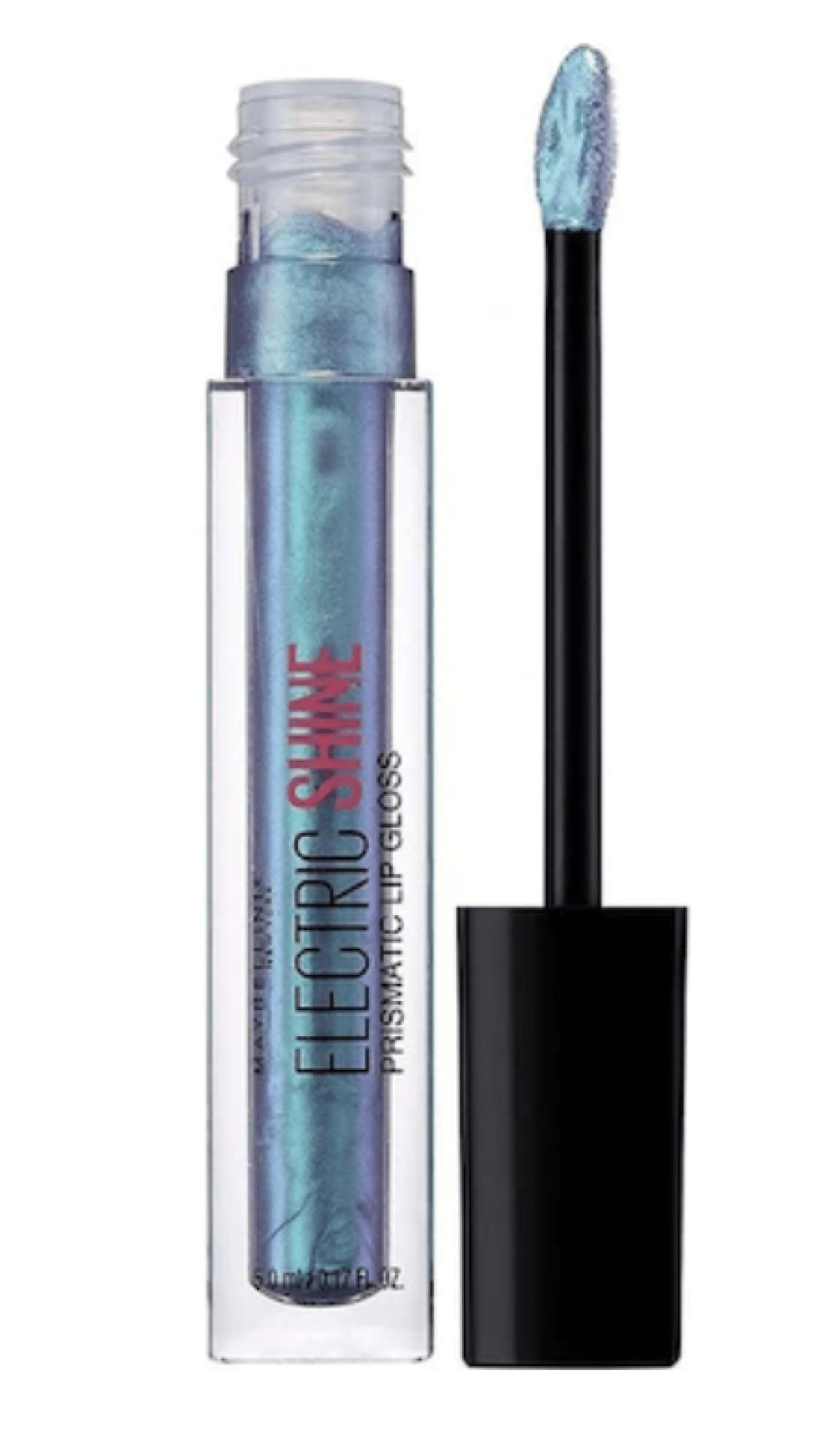 Maybelline, Electrio Shine Prismatic, Lucidalabbra, 165, Blu elettrico, 5 ml - Cosmova