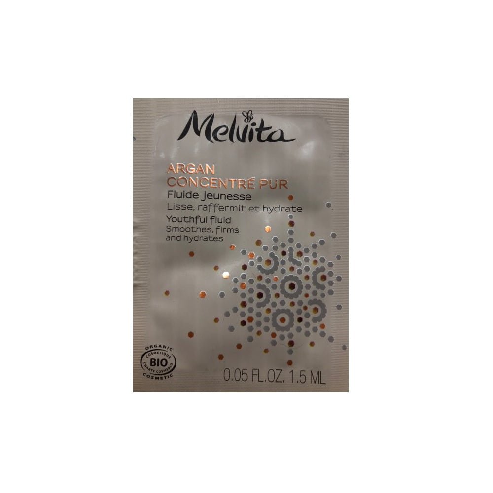Melvita, Argan Concentre Pur, Olio di Argan e estratto di polpa di Argan, Leviga/Rassoda & Idrata, Giorno, Fluido, Per il viso, 1.5 ml *Campione - Cosmova