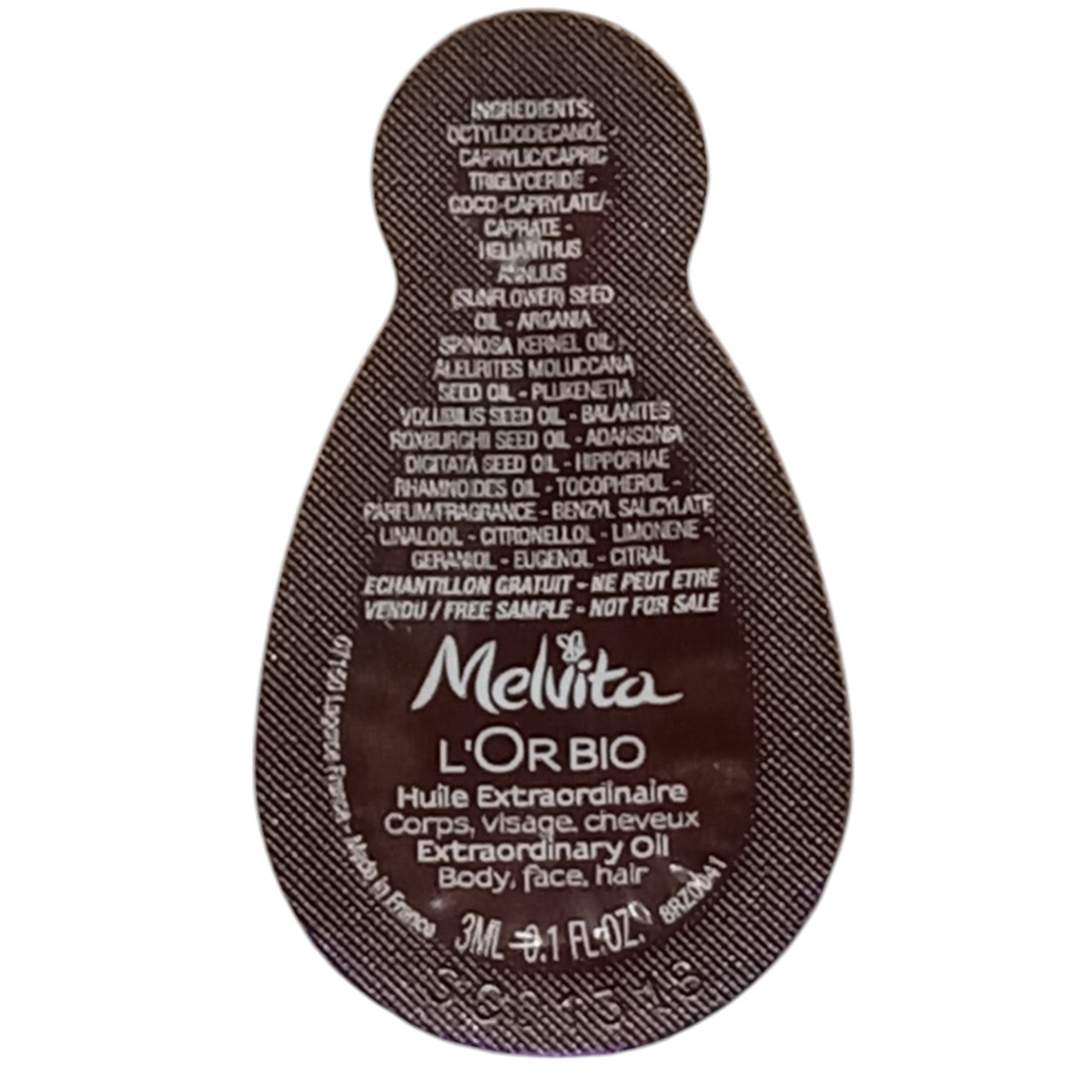 Melvita, L'or Bio, Biologico, Nutriente, Olio per il corpo, Per corpo, viso & capelli, Giorno & Notte, 3 ml *Campione - Cosmova