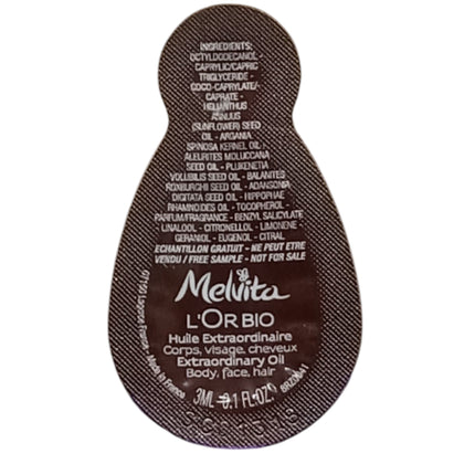 Melvita, L'or Bio, Biologico, Nutriente, Olio per il corpo, Per corpo, viso & capelli, Giorno & Notte, 3 ml *Campione