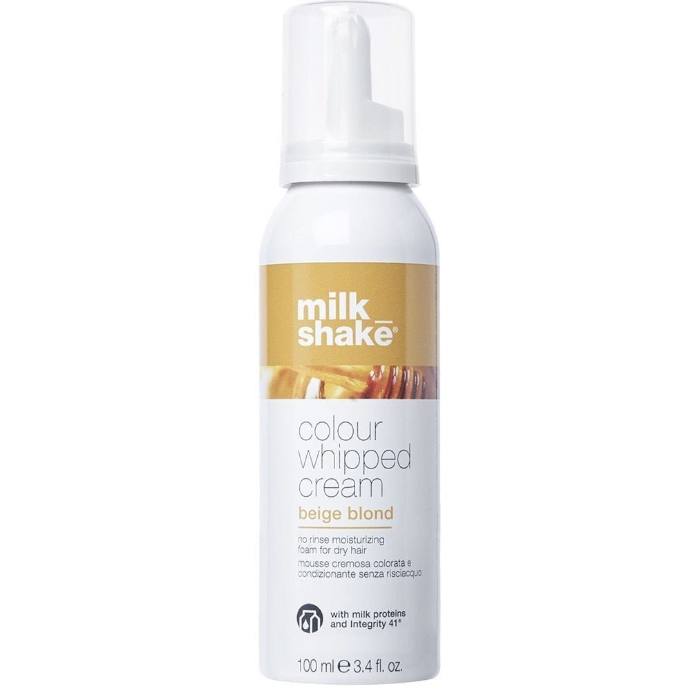 Milk Shake, Colour Whipped Cream, Estratti di frutta biologica, Mousse colorante per capelli senza risciacquo, Beige Blond, 100 ml - Cosmova
