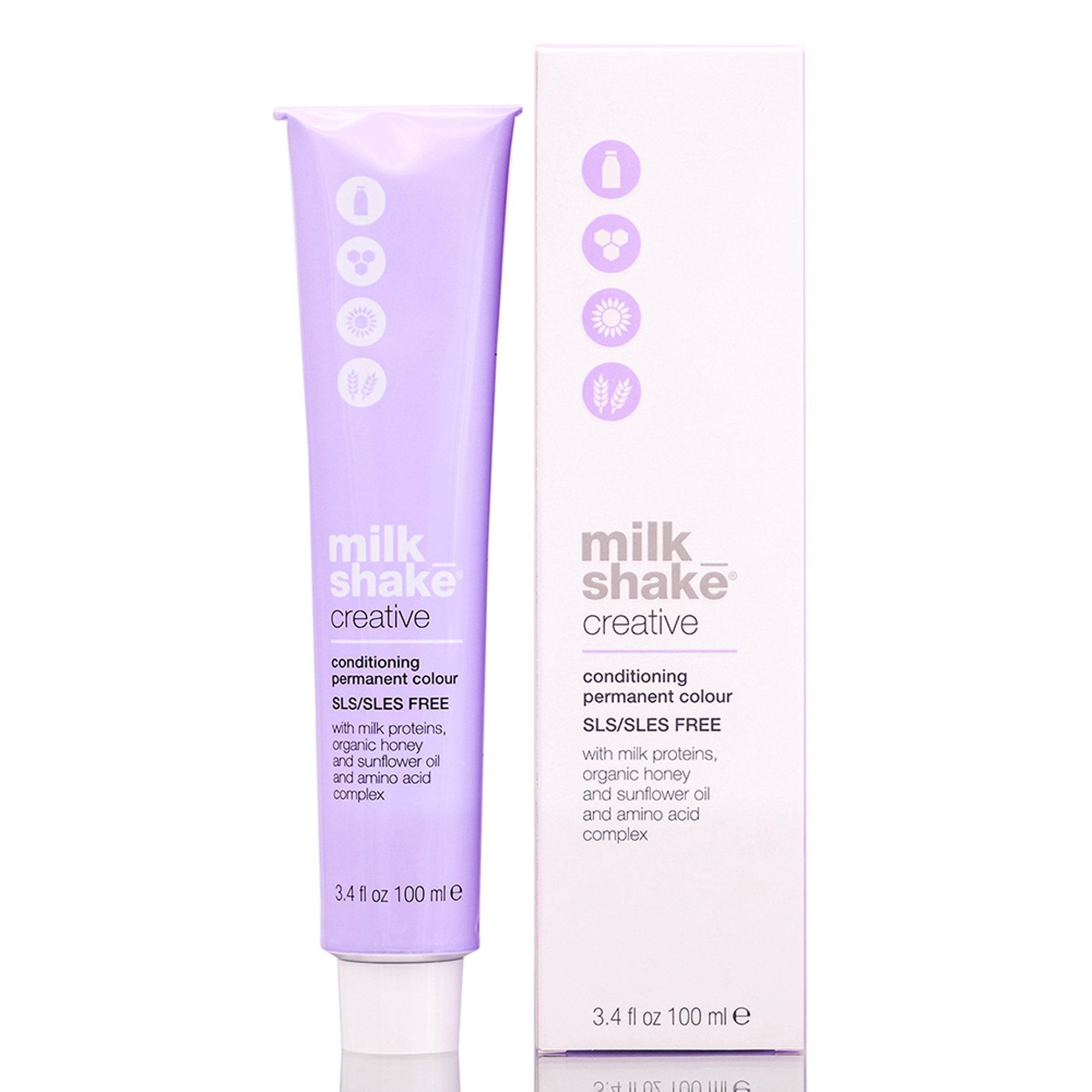 Milk Shake, Creative, Senza SLS/SLES, Tinta per capelli permanente, .17.AV Light Metallic Grey, 100 ml - Cosmova