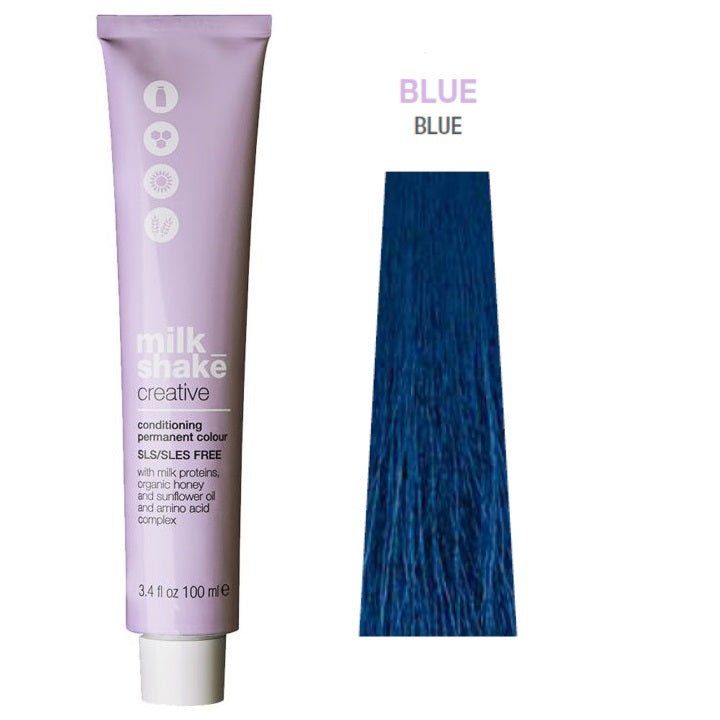 Milk Shake, Creative, Senza SLS/SLES, Tinta per capelli permanente, .1.A Blue, 100 ml - Cosmova