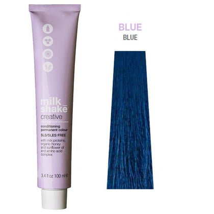 Milk Shake, Creative, Senza SLS/SLES, Tinta per capelli permanente, .1.A Bleu, 100 ml