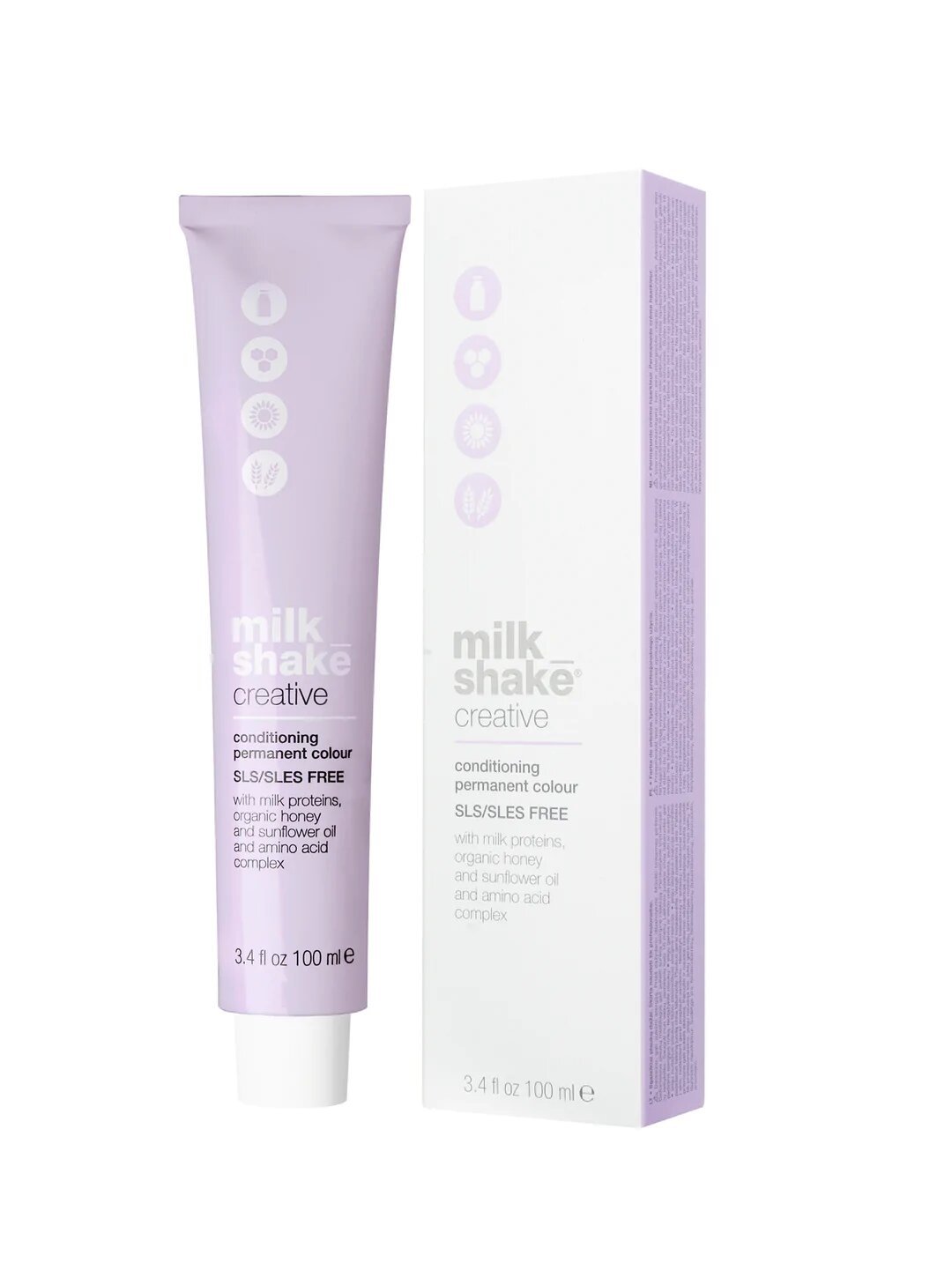Milk Shake, Creative, Senza SLS/SLES, Tinta per capelli permanente, 4.04NN Medium Brown Natural Intense, 100 ml - Cosmova