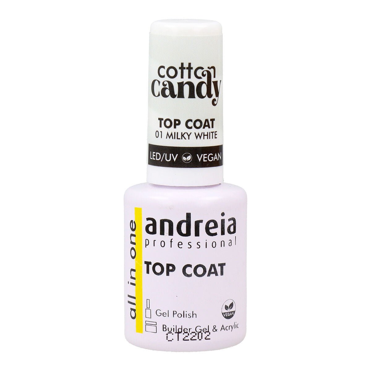 Nail Polish Fixer Andreia Cotton Candy Top Coat Nº 01 Milky White 10,5 ml - Cosmova