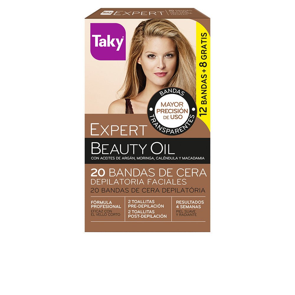 NATURAL OILS depilatory facial wax strips 20 units - Cosmova
