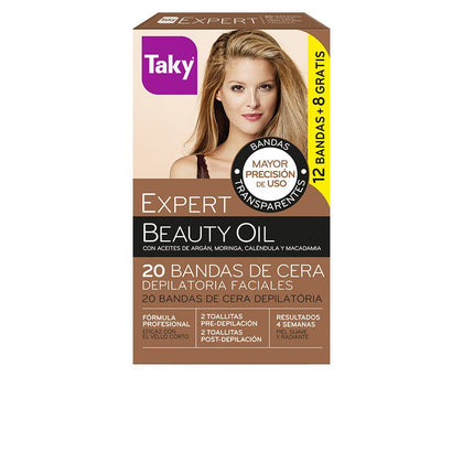 NATURAL OILS depilatory facial wax strips 20 units
