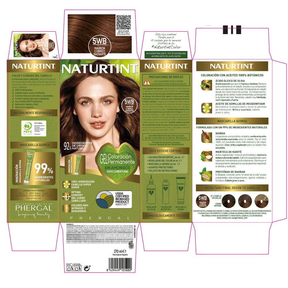 NATURTINT ammoniakfreier Farbstoff #5Wb-Radiant Copper Brown 170 ml-0