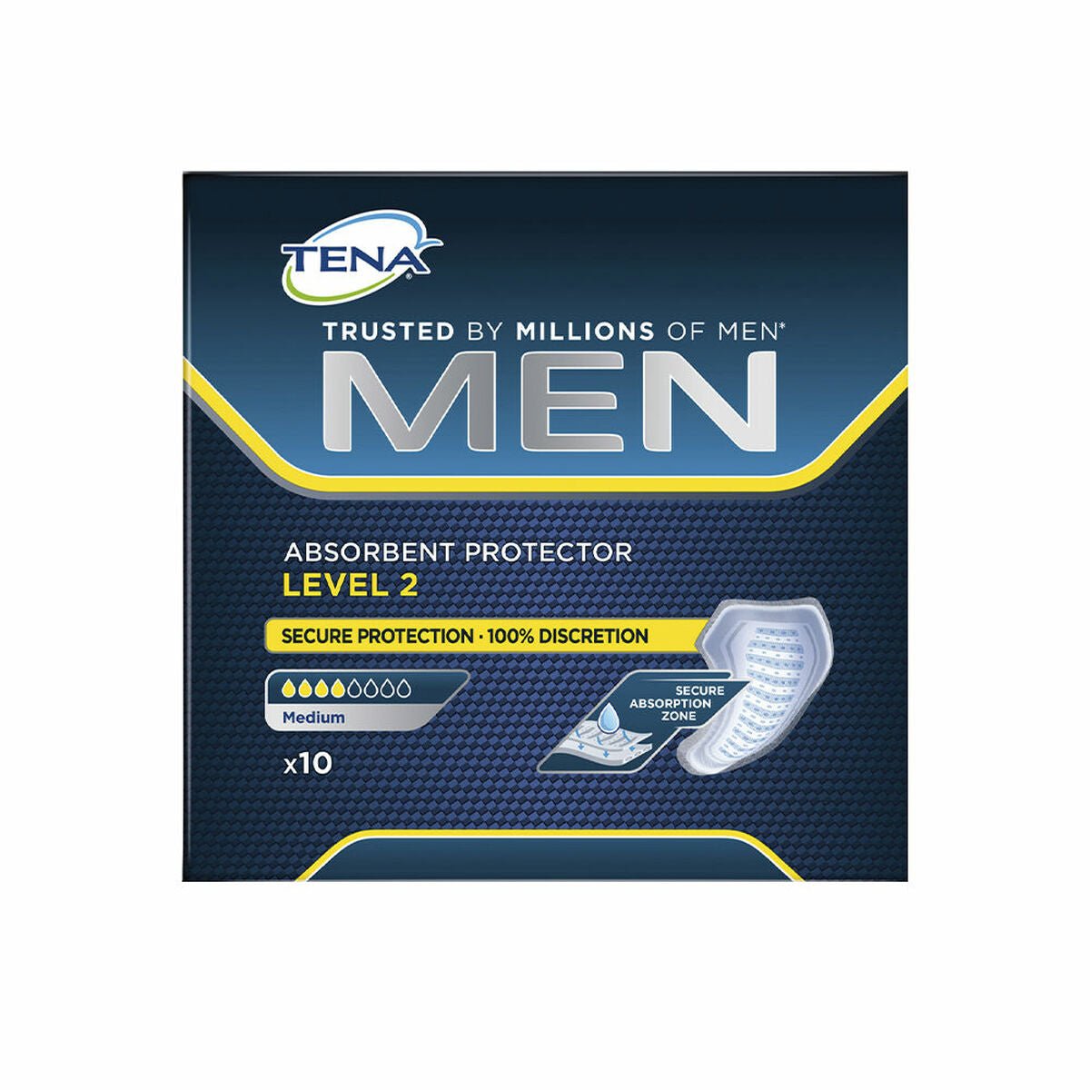 Normal sanitary pads without wings Tena Tena Men Level 10 Units - Cosmova