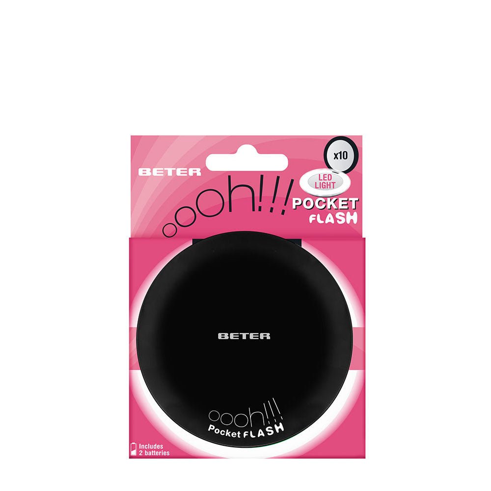 OHH! pocket flash mirror with light and x10 magnification black 1 unit - Cosmova