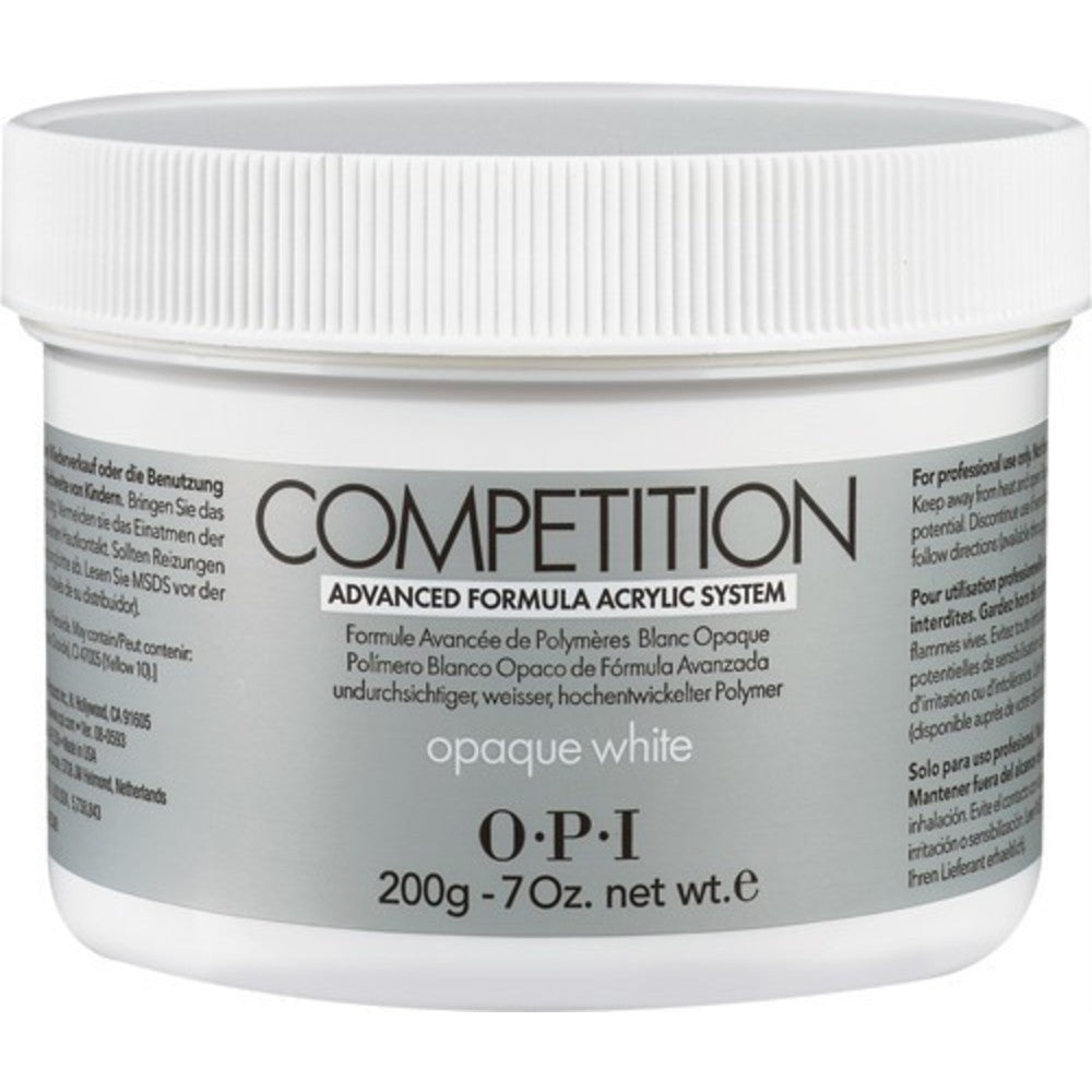 Opi, Competition, Polvere per unghie acriliche, Bianco opaco, 200 g - Cosmova