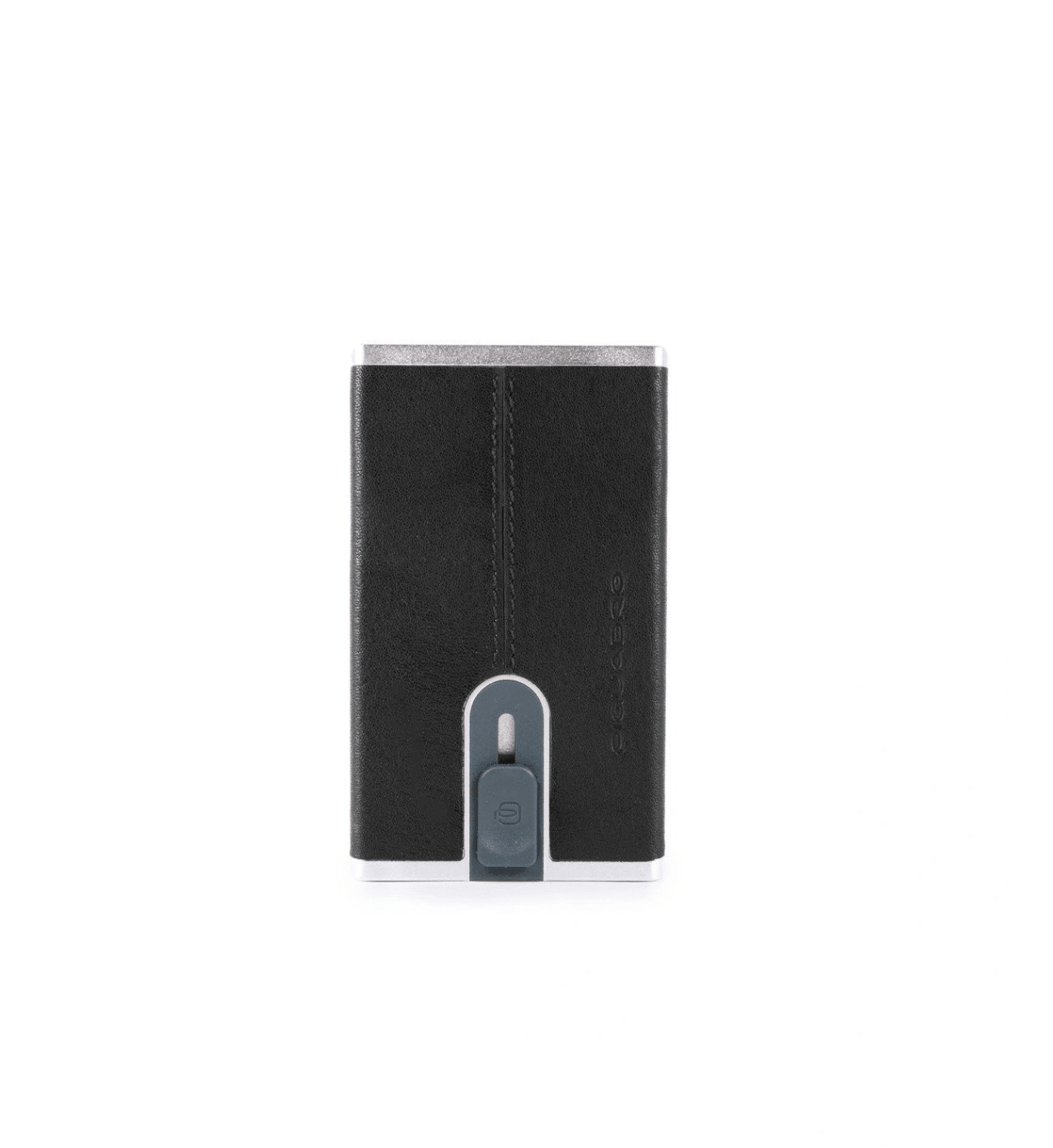 Piquadro, Black Square, Porta carte in pelle, Sistema scorrevole quadrato, PP4825B3R, Nero, Per uomini - Cosmova