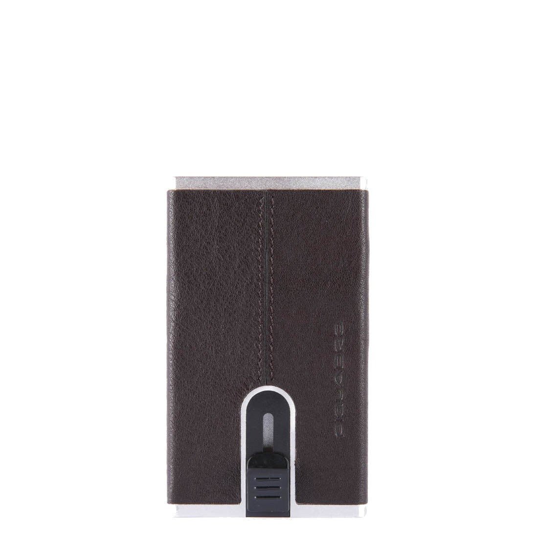 Piquadro, Black Square, Porta carte in pelle, Sistema scorrevole quadrato, PP4825B3R-TM, Marrone, Per uomini - Cosmova