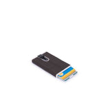 Piquadro, Black Square, Porta carte in pelle, Sistema scorrevole quadrato, PP4825B3R-TM, Marrone, Per uomini - Cosmova