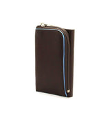 Piquadro, Blue Square, Porta carte in pelle, Sistema scorrevole quadrato con tasca portamonete con zip, PP5359B2R-MO, Mogano, Per uomini - Cosmova