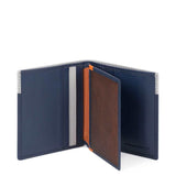 Piquadro, Urban, Portafoglio in pelle, Porta carte di credito, In grigio blu, Per uomini - Cosmova