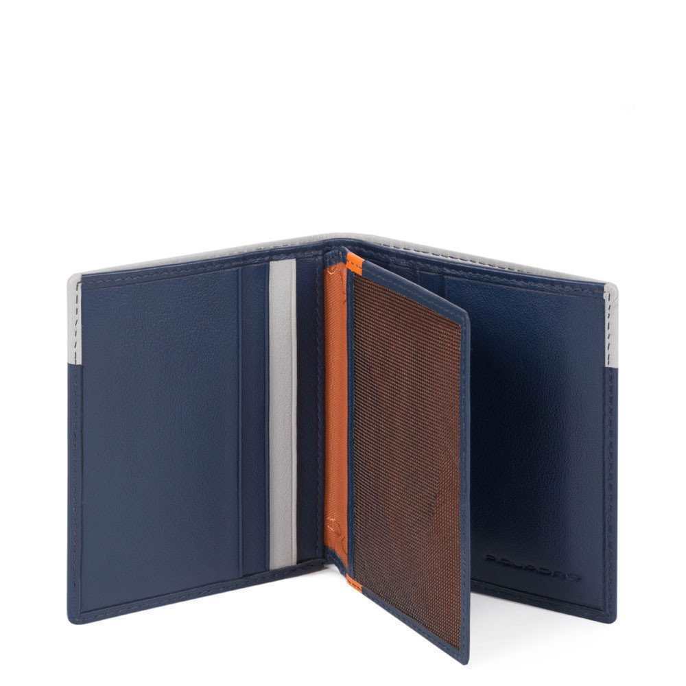 Piquadro, Urban, Portafoglio in pelle, Porta carte di credito, In grigio blu, Per uomini - Cosmova