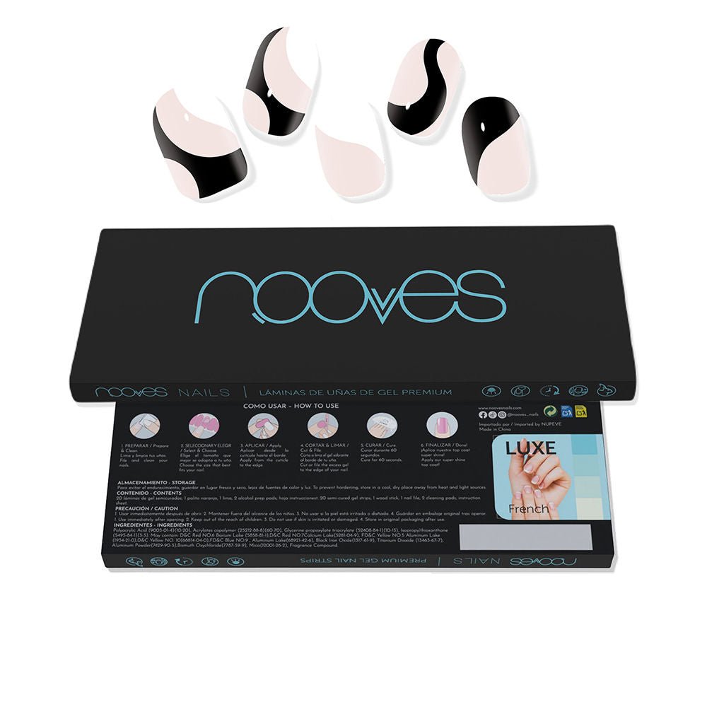 Premium Glam GEL NAIL SHEETS white cow 20 u - Cosmova