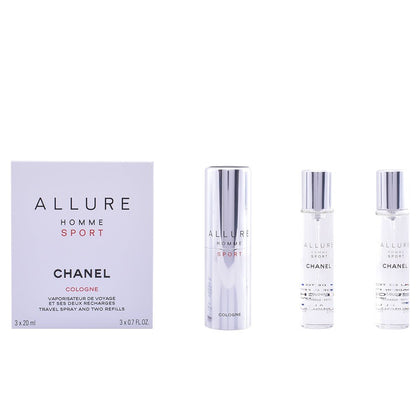 Profumo uomo Chanel ALLURE HOMME SPORT COLOGNE spray da viaggio e due ricariche 3 x 20 ml