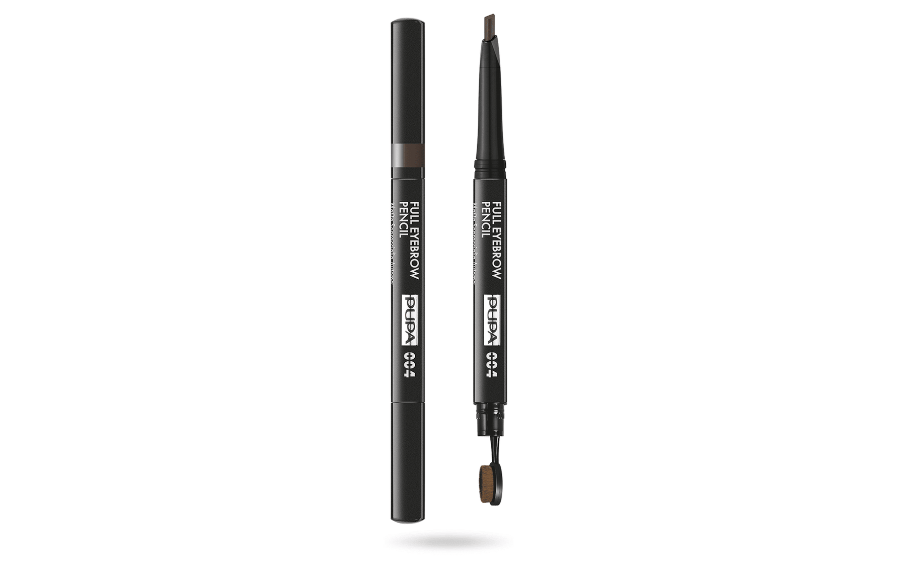 Pupa, Full, Senza parabeni, Definitore, Doppia estremità, Crema per sopracciglia matita & spazzola 2-in-1, 004, Extra scuro, 0.2 g - Cosmova