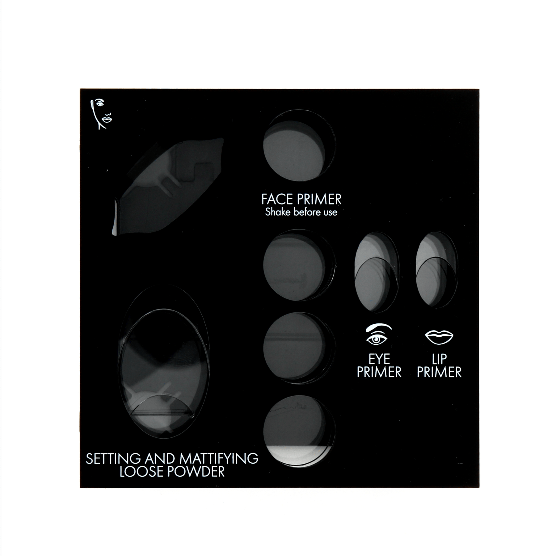 Pupa, Matt, Espositore di trucco vuoto, Nero, Con 8 slot - Cosmova